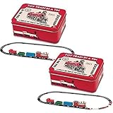 (Set of 2) Toy Train In A Tin 16pc Set Working Old No 9 Mini Locomotive