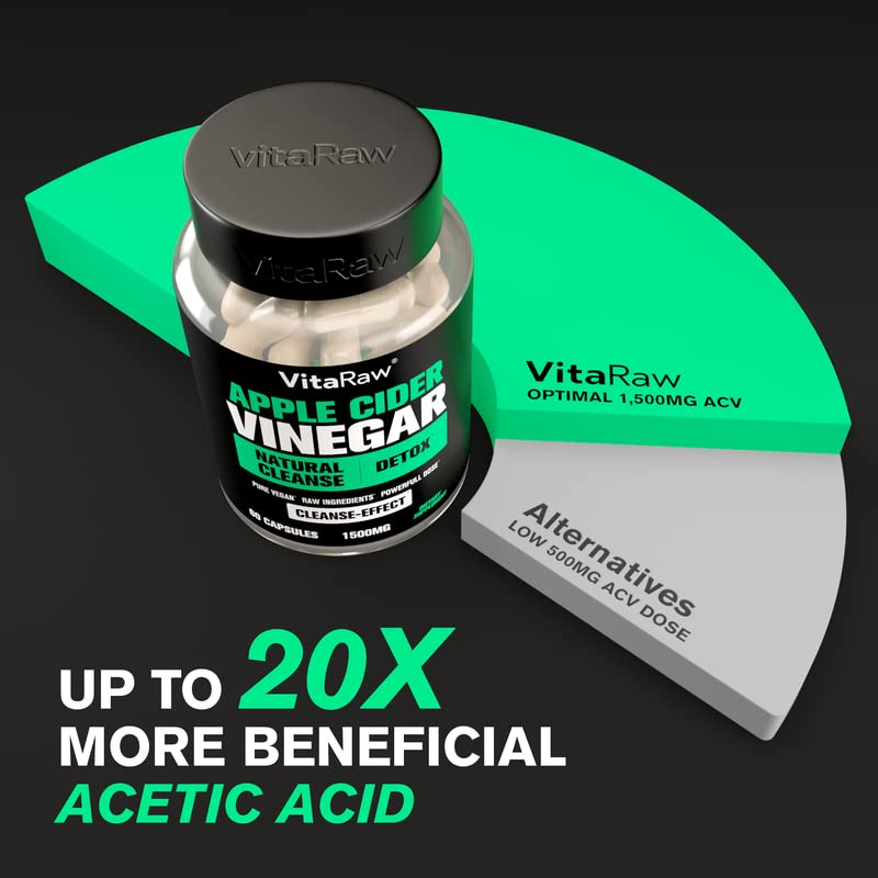 Organic Apple Cider Vinegar Capsules with The Mother Energy Help Plus