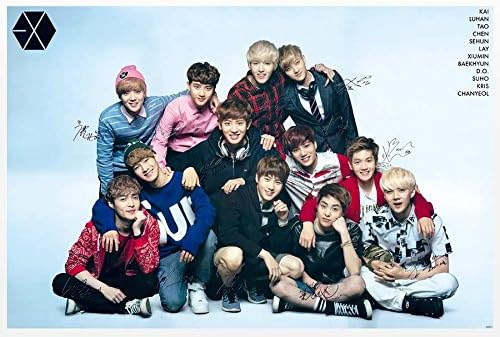 O-66061 EXO Group K-pop Music, Korean Boy Band Poster - Rare New - Image Print Photo