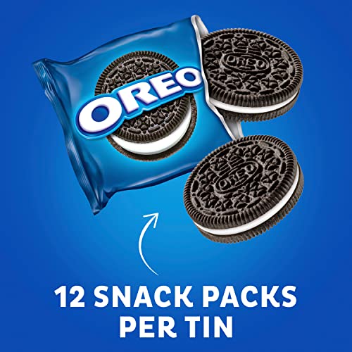 OREO Chocolate Sandwich Cookies, Cookie Gift Tin, 12 Snack Packs (2