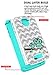Moto Z Force Case, Moto Z Force Droid Case, Style4U Shockproof Cute Owl Studded Rhinestone Crystal Bling Hybrid Armor Case for Motorola Moto Z Force, Moto Z Force Droid with 1 Stylus (White Teal)