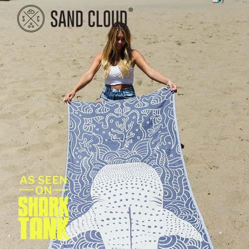 Sand Cloud Turkish Beach Towel - Sand Resistant - 100% Organic Turkish Cotton Yarn - Quick Dry Towel for Beach, Picnic, Blanket or Bath Towel - As Seen on Shark Tank - Marine Life (Whale Shark)