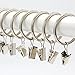 Coideal Silver Curtain Ring Clips with Hook, 30 Pcs Rustproof Metal Drapery Ring Nickel Polished/Hanger Clips with Eyelets for 1.3