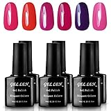 Gellen Well-Selected Gel Nail Polish UV Gel 6Pcs Multi-colors Set Capacity 10Ml Each Nail Art Decoration Group 2