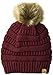 D&Y Women's David & Young's Solid Slinky Beanie Pom