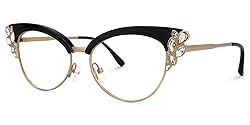 Zeelool Women's Trendy Rhinestone Oversized Cat Eye