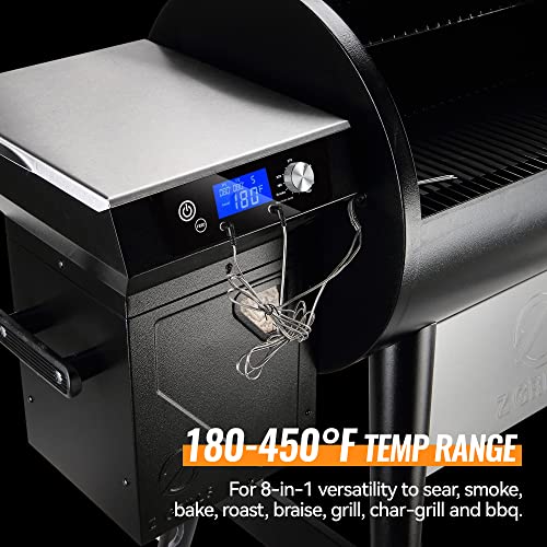 Z Grills 8 in 1 Wood Pellet Grill & Smoker, PID Controller, Meat Probes