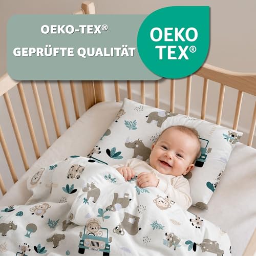 Totsy Baby Duvet Cover 90 x 120 cm Cotton – Reversible Duvet Cover Set 90 x 120 cm & Pillowcase 40 x 60 cm with Zip – Baby Boys' Baby Bedding Oeko-Tex Africa