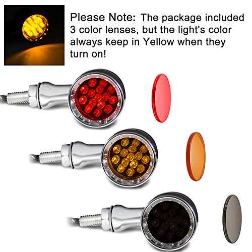 image for Senkauto Yellow CNC Motorcycle Bullet LED Turn Signal Light Blinker In