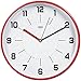 HITO Silent Wall Clock Non Ticking 12 inch Excellent Accurate Sweep Movement Magnetic Metal Frame, Vintage While Modern Decorative for Kitchen, Living Room, Bathroom, Bedroom, Office, Classroom (Red)