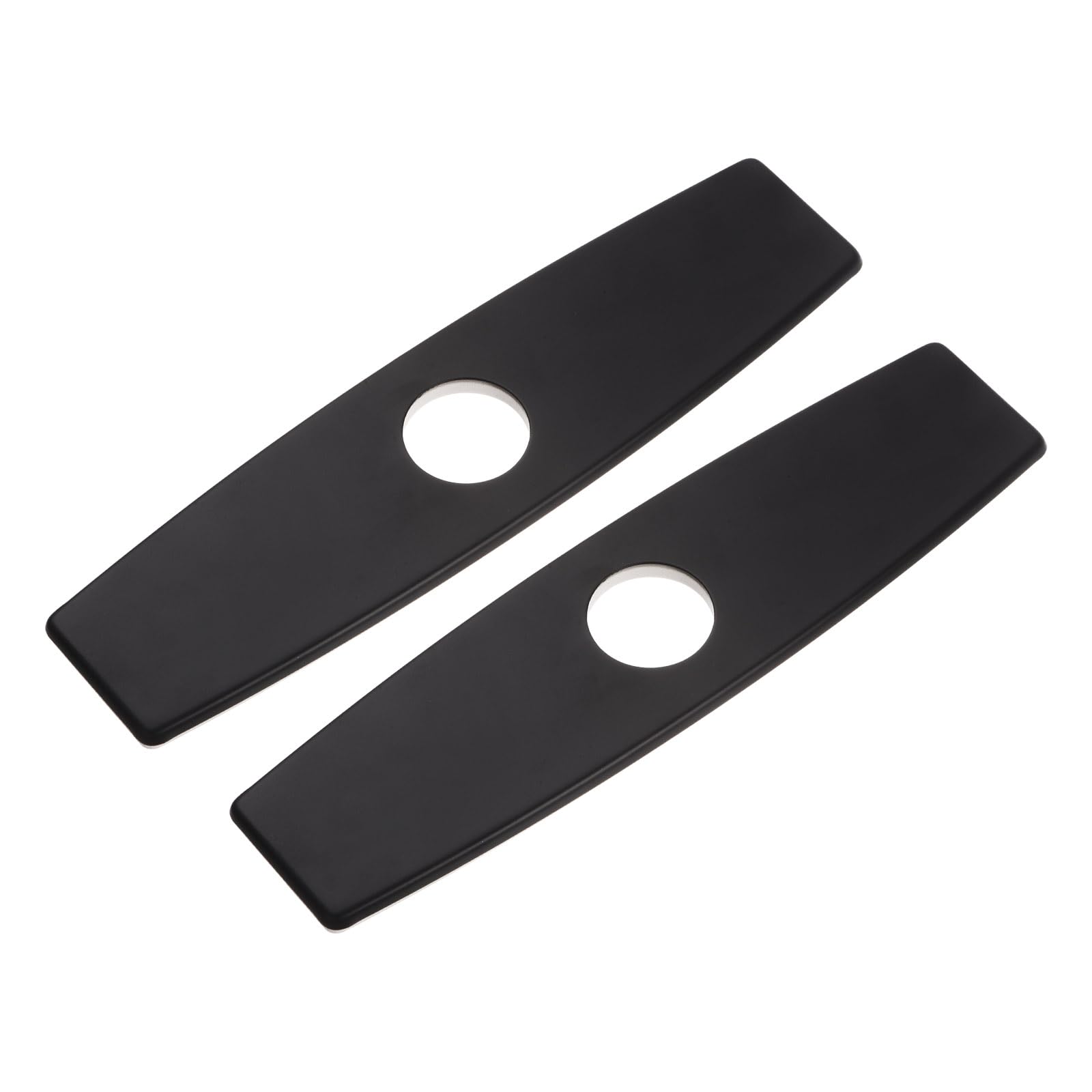 uxcell 2pcs 10 Inch Hole Cover Deck Plate Escutcheon, Stainless Steel Sink Cover Plate for Bathroom or Kitchen Sink Faucet, Round Black