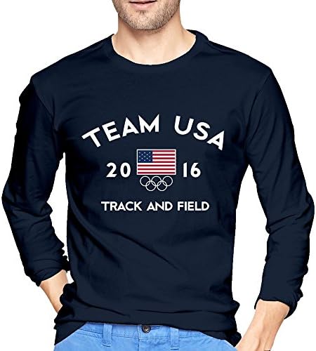 VARY Men's Team USA 2016 Olympics Track And Field Long Sleeve T-shirt Navy