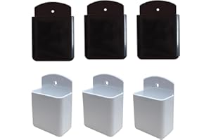 MEISO 6 Pack Wall Remote Control Holders Hole-Free Storage Box TV Controller Holder-Self Adhesive Marker Holder Wall Mount Pe