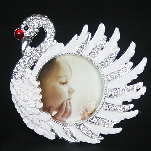 Telisha Fashion Crystal White Swan Home Decor Photo Frame Picture Frame Alloy Metal 2''