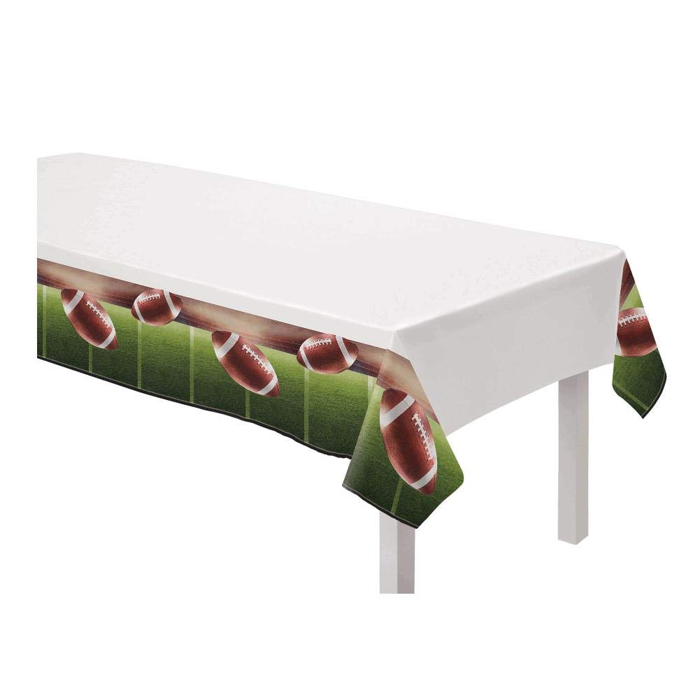 amscan 672526 Football Rectangular Plastic Table Cover-1 pc