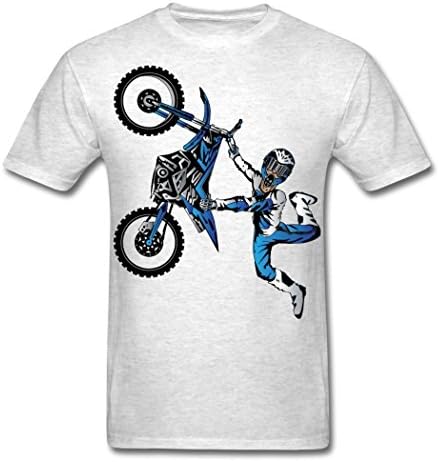 EivonTS Funny Cotton Men's Yamaha Freestyle Motocross T-Shirts light oxford Large