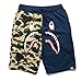 Athletic Pants Shark Pattern Camouflage Stitching Shorts Men Drawstring Sports Shorts