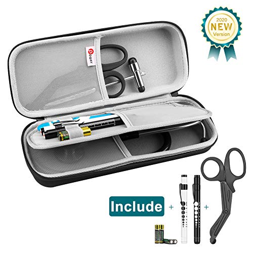 Opoway Stethoscope Carrying Case, Hard Stethoscope Case Compatible for 3M Littmann Classic III, Cardiology IV Diagnostic, MDF Acoustica Stethoscopes and Other Nurse Accessories (Black) - Thumbnail 7