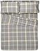 Amazon Brand – Pinzon Plaid Flannel Bed Sheet Set - Queen, Grey Plaid