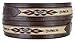 Mens Genuine Leather Ranger Belt with Southwestern Woven Diamond Pattern Accent (34 Brown)