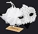 Coxeer Masquerade Mask for Women Mardi Gras Mask with Flower (White)