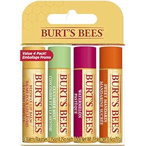 Burt's Bees Lip Balm Multipack, Lip Balm Set With Beeswax, Cucumber Mint, Watermelon, Sweet Mandarin, Freshly Picked…