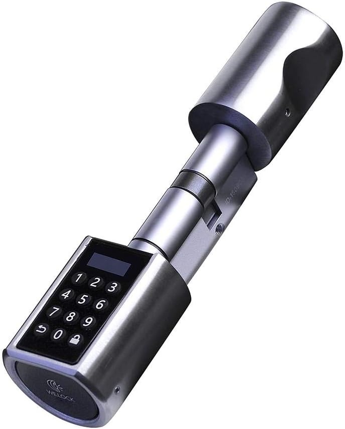 Smart Door Lock Cylinder use aPP Mobile Bluetooth, Key pad, Card for opening Door with Free Water proof cover