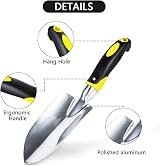 Showvigor Garden Trowel and Wide Shovel with Ergonomic Handle Yellow view 3