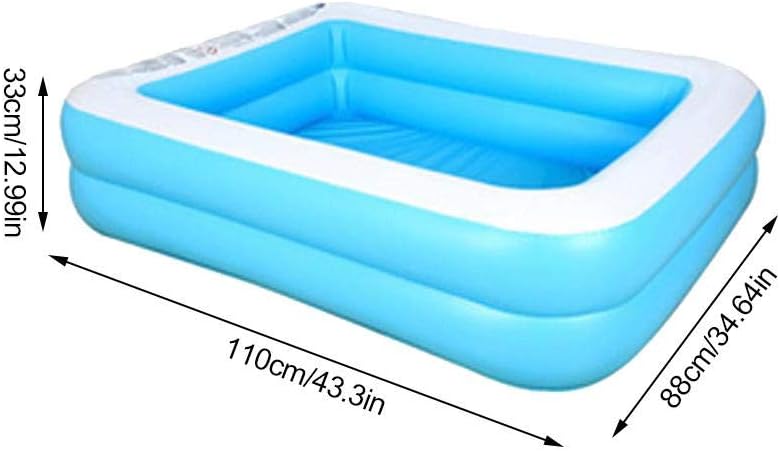 Swim Centre Inflatable Family Pool, Rectangular Swimming Pool For Kids, Infant And Adult Wear-resistant Multiple Size (Blue Or Green)