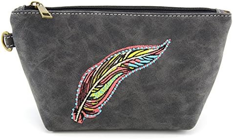 Angie&Allie Cosmetic Bag Portable Large Pouch Waterproof Cosmetic Storage Pouch Pen Holder Travel Storage Bag with Leather Handle for Dating/Travel/Shopping/Hiking 17201 (Black)