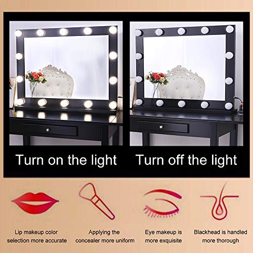 Chende Hollywood Vanity Mirror with Lights, 31.5" X 23.6" Large Lighted