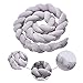 Hbitsae Baby Crib Bumper Knotted Braided Plush 78.7 inch 2m Baby Crib Bumper Knotted Nursery Gift Pillow for Newborns Bed Sleep Bumper (Gray)