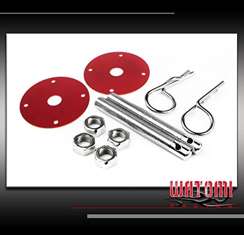 HOOD PIN LOCK KIT RED FOR 240SX ALTIMA MAXIMA SENTRA IMPREZA CAMRY CELICA MATRIX