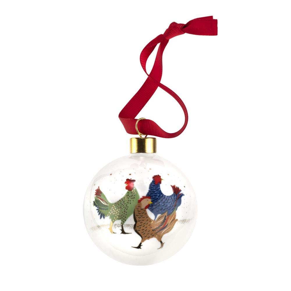 Portmeirion Three French Hens Christmas Bauble