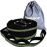 Raniaco Hammock Tree Straps 2 Pack with Carabiners - Durable, Strong and No Stretch Hammock Suspension System,2 Carabiners Included
