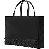 KWANI Black Studs Square Tote Bag for Women - Trendy Y2K PU Leather Shoulder Handbag
