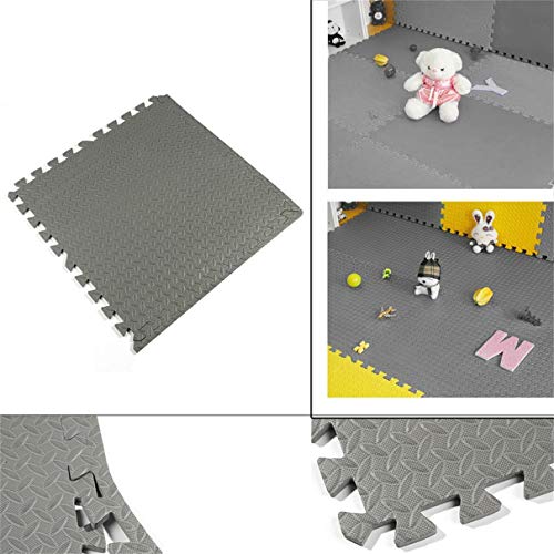 12 Pieces Interlocking Eva Foam Mats Room Garage Gym Floor Mat Developing Crawling Rugs Indoor Outdoor Square Play Mat - Thumbnail 5