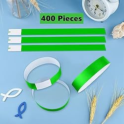 ASTARON 400 Pcs Green Paper Event Wristbands Arm