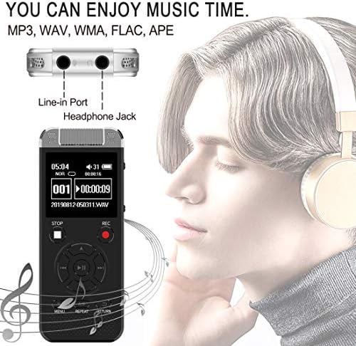 Portable voice recorder with 1536kbps audio recording capability, priced at $35.99.