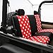 FH Group Full Set Car Seat Covers Red Black Cloth - Universal Fit Automotive Seat Covers, 1 Piece Front Seat Covers, Solid Back Seat Cover, Washable Car Seat Cover for SUV, Sedan, Van, Car Accessories