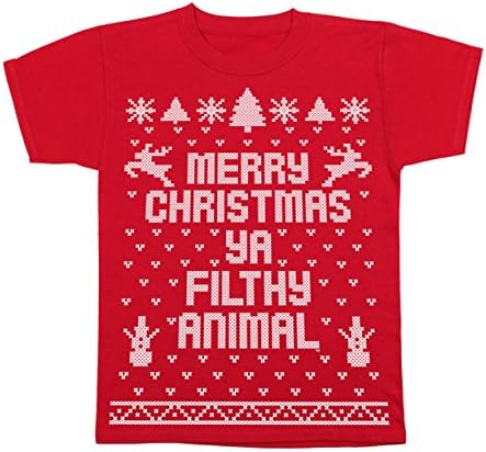 Merry Christmas Ya Filthy Animal Ugly Christmas Sweater Contest Party Xmas Youth Shirt