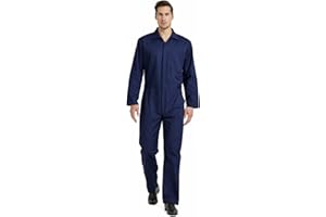 TOPTIE Men's Long Sleeve Coverall, Zip-Front Coverall Lightweight Work Wear Suit