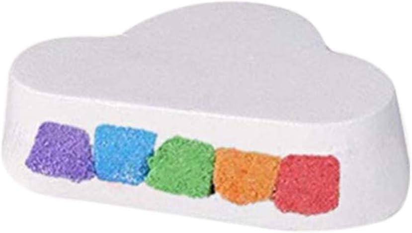 Tiamu Colorful Rainbow Cloud Bath Bombs,Float On Water&Release Vivid Rainbow Color,Moisturize Dry Skin,Perfect For Spa&Girlfriend&Mom(White 1Pack)