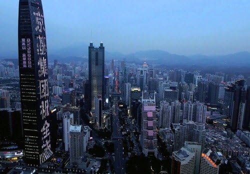Amazon Com Shenzhen China Skyline Glossy Poster Picture Photo