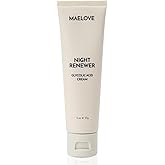MAELOVE Night Renewer Night Cream with 2-in-1 Glycolic Acid Treatment, Unscented, For Sensitive Skin