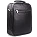 Jack&Chris Mens PU Leather Crossbody Single-Shoulder Briefcase Messenger Handbag (Black 019)