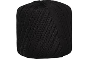 Threadart 100% Pure Cotton Crochet Thread - Black - Size 10 and 3 - Singles and Bulk Packs Available - Size 10 - Color 13