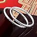 5 PCs Bangle Bracelet,Hemlock Women 925 Sterling Silver Bracelet Bohemia Jewelry (Silver)
