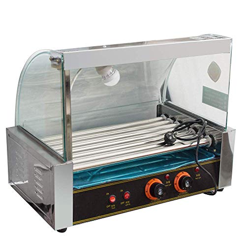 Zorvo Electric 18 Hot Dog 7 Roller Grill Cooker Machine Stainless Steel Non Stick Sausage Warmer Hotdogs Grilling Cooker Appliances with Cover and Easy to clean drawer Commercial/Household 110V 1050W（1Pack） - Thumbnail 4