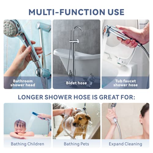 180CM Extra Long Shower Hose, Baytion 360°Anti-twist 304 Stainless Steel Handheld Shower Hose for Shower/Sitz Bath【Leak-proof & Anti-erosion】